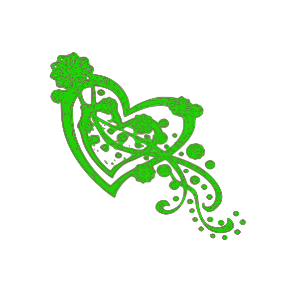 SVG Green decoration with heart in the middle