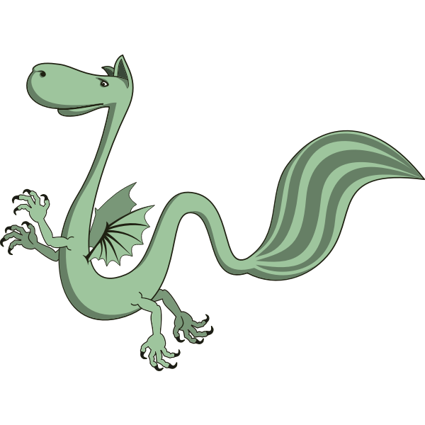SVG Green dragon cartoon style