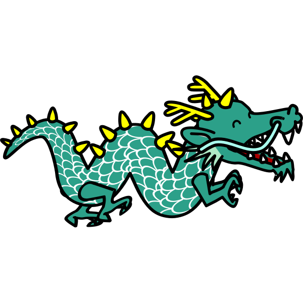 SVG Green dragon cartoon style