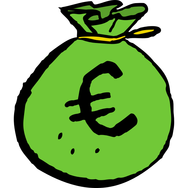 SVG Green EUR money bag