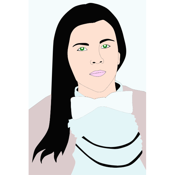 SVG Green-eyed girl image