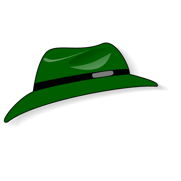 SVG Green Fedora hat vector clip art