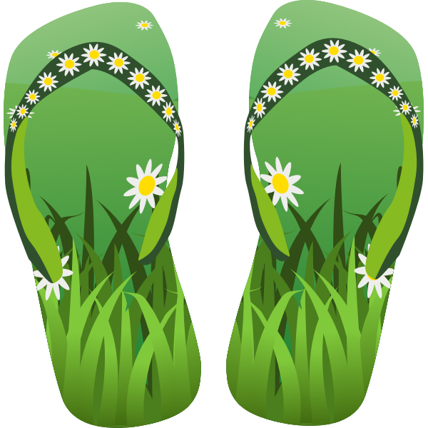 SVG Green flip flops footwear
