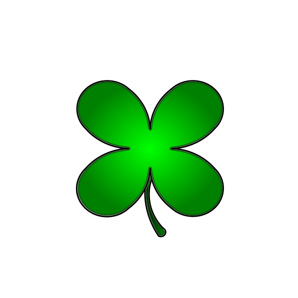 SVG Green four-leaf clover vector image