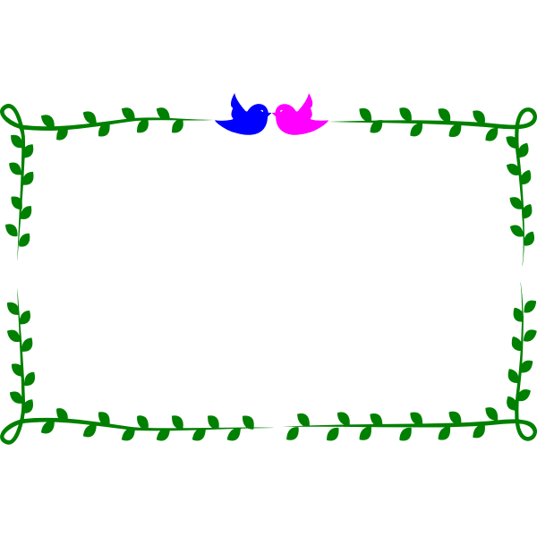 SVG Green frame with birds