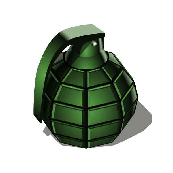 SVG green hand grenade vector clip art