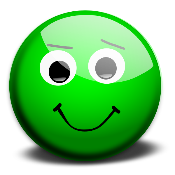 SVG Green happy face vector drawing