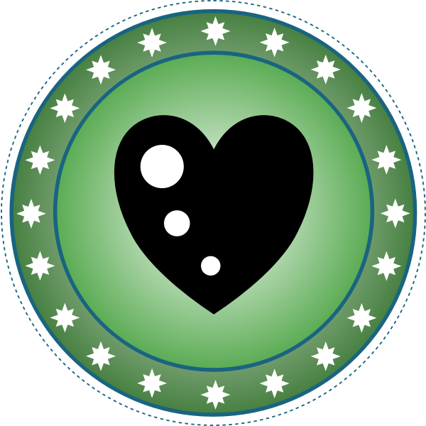 SVG Green heart badge vector illustration