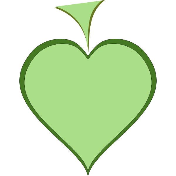 SVG Green heart with dark green thick line border vector illustration