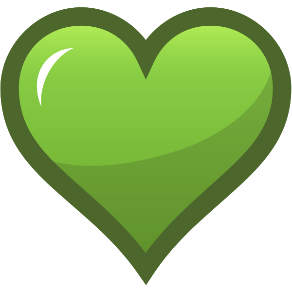 SVG Green heart with thick brown border vector graphics
