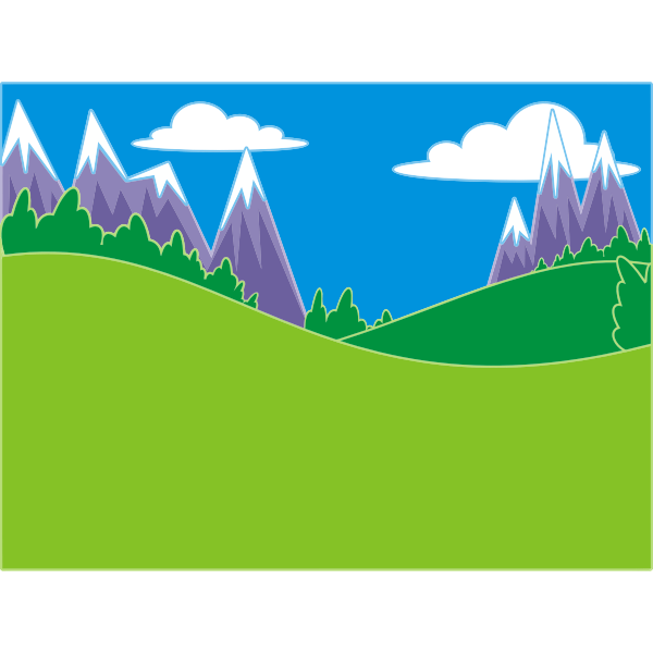 SVG Green hills and mountains landscape