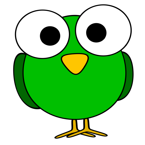 SVG Green large eyed bird image