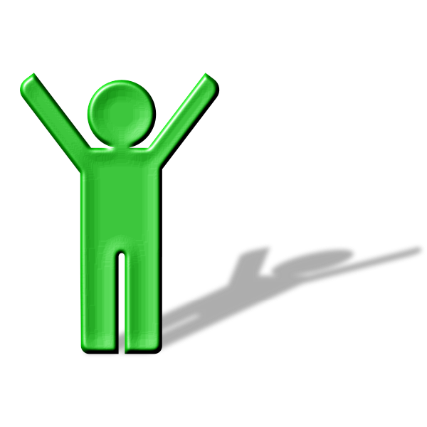 SVG Green man with his hands up