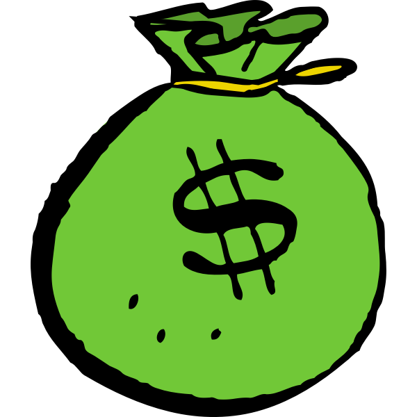 SVG Green money bag cartoon style