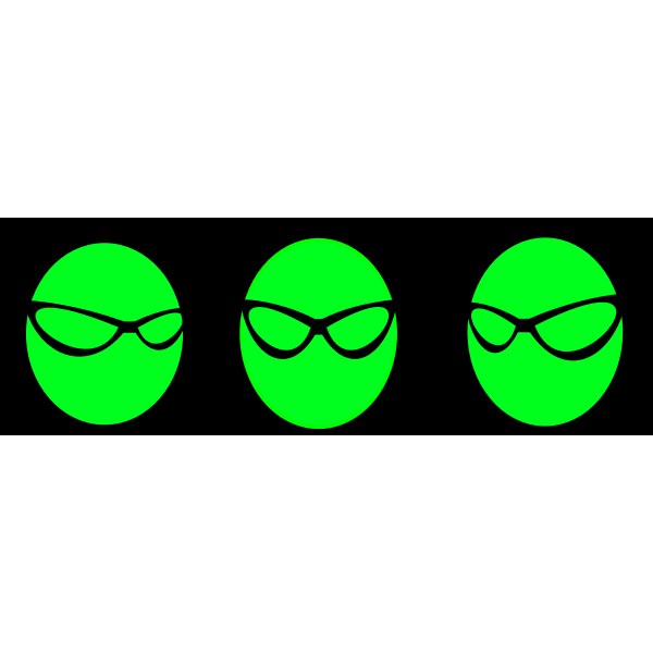 SVG Green monsters with glasses