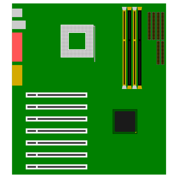 SVG Green motherboard vector image