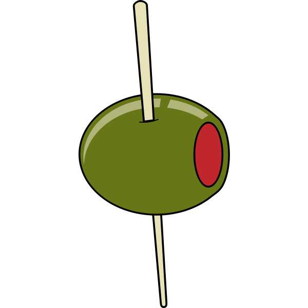 SVG Green olive on a toothpick vector