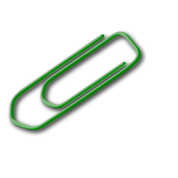 SVG Green paperclip vector image