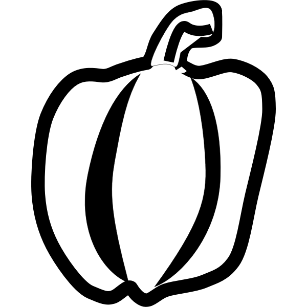 SVG green pepper line art mekonee 29 vegetables set 11