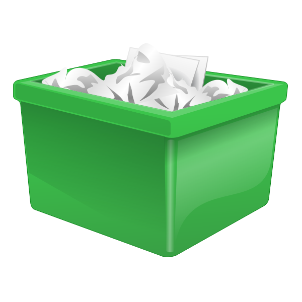 SVG Green plastic box filled with paper vector clip art