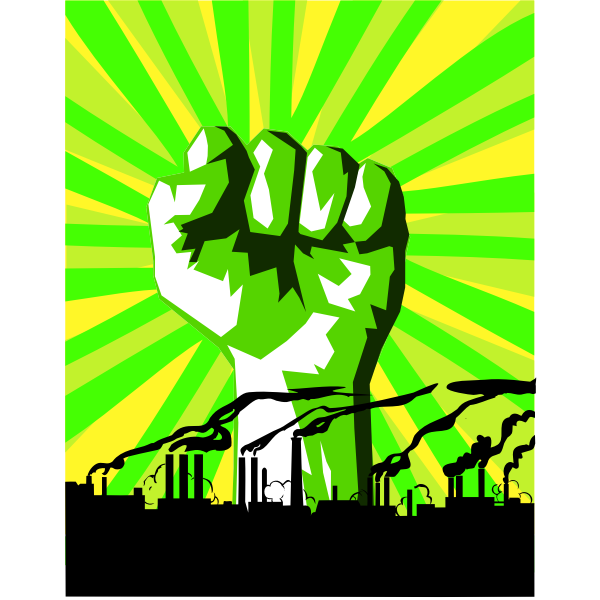 SVG Green power against pollution vector drawing