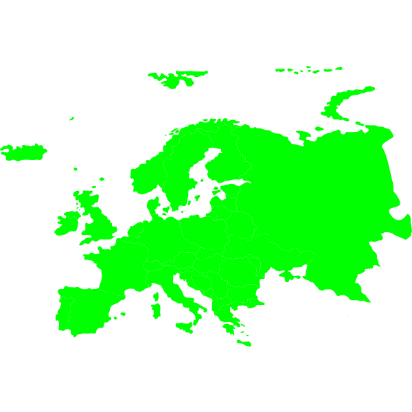 SVG Green silhouette of map of Europe
