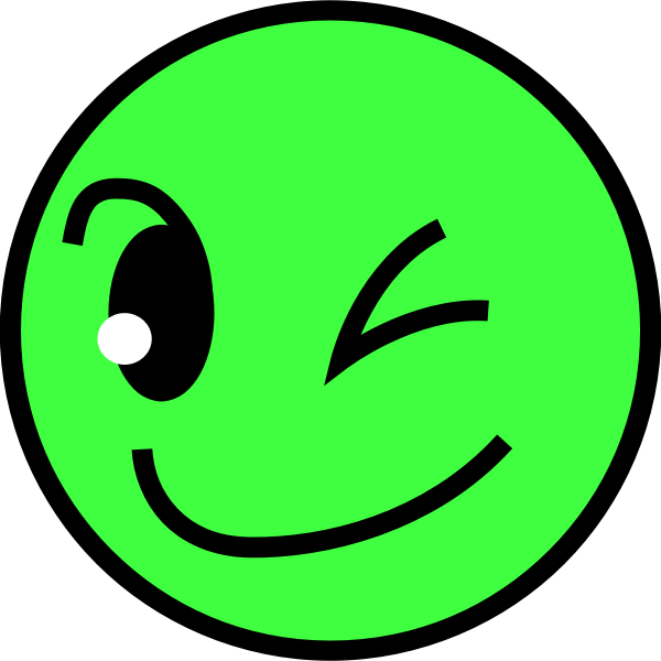 SVG Green smiling face vector drawing