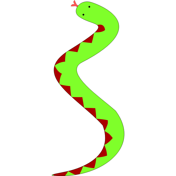 SVG Green snake with red belly