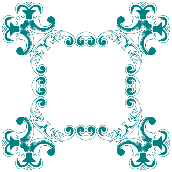 SVG Green square flowery border