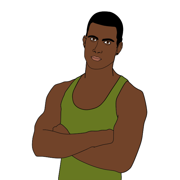 SVG Green Tanktop Man Portrait