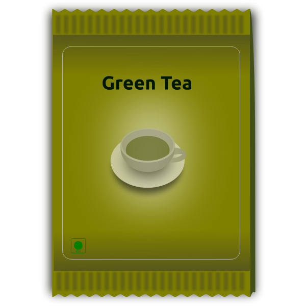 SVG Green tea sachet vector image