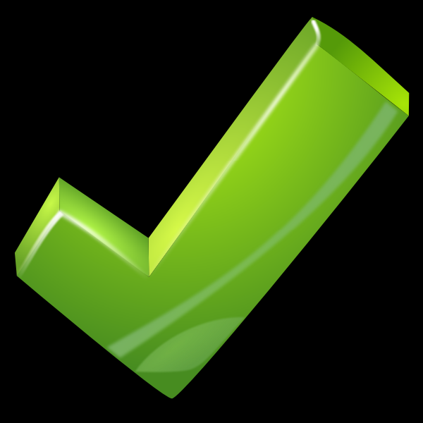 SVG green tick bg black