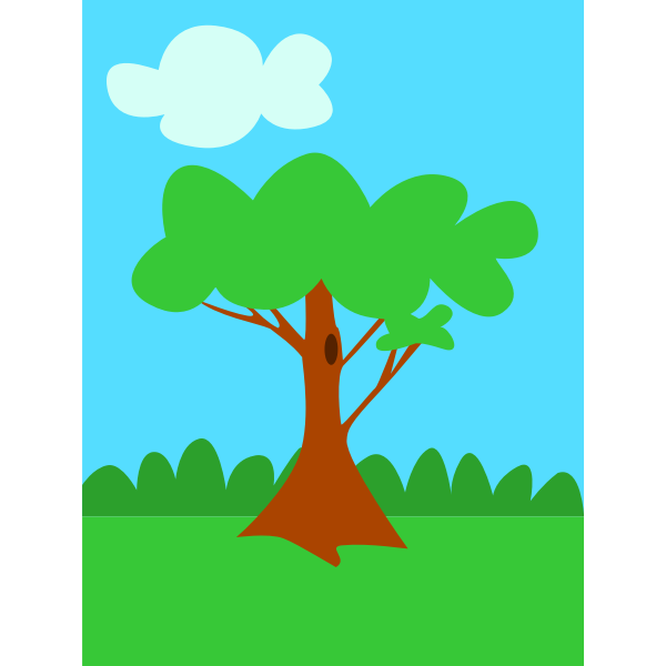 SVG Green tree cartoon art