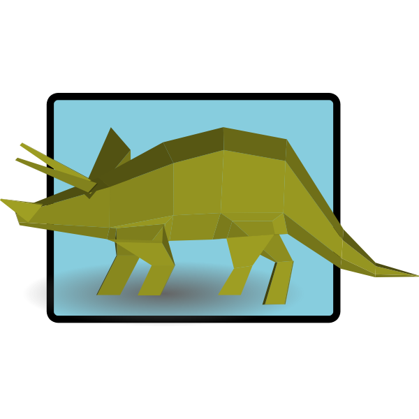 SVG Green triceratops vector drawing
