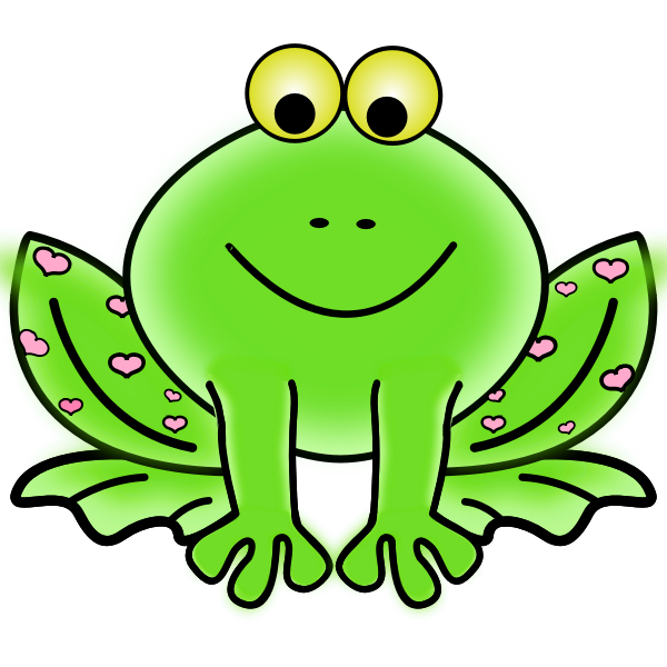 SVG Green Valentine frog vector graphics