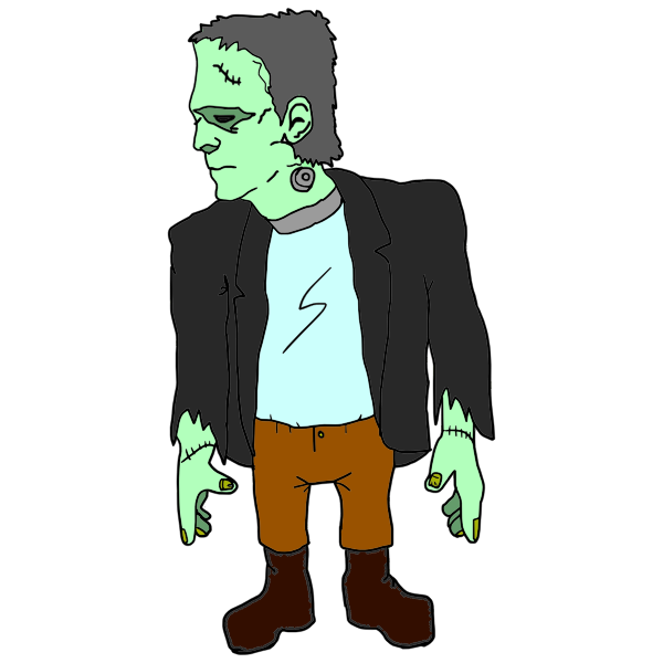 SVG Green zombie in suit