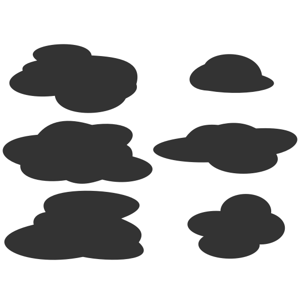 SVG Grey clouds set vector image
