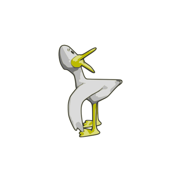 SVG Grey duck cartoon illustration