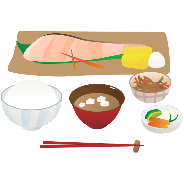 SVG Grilled fish with rice