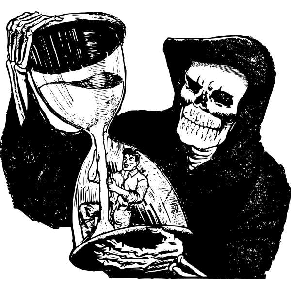 SVG Grim reaper with hourglass