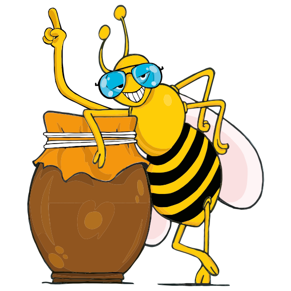 SVG Grinning honey bee
