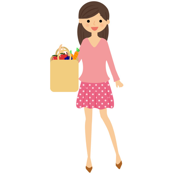 SVG Grocery shopping lady