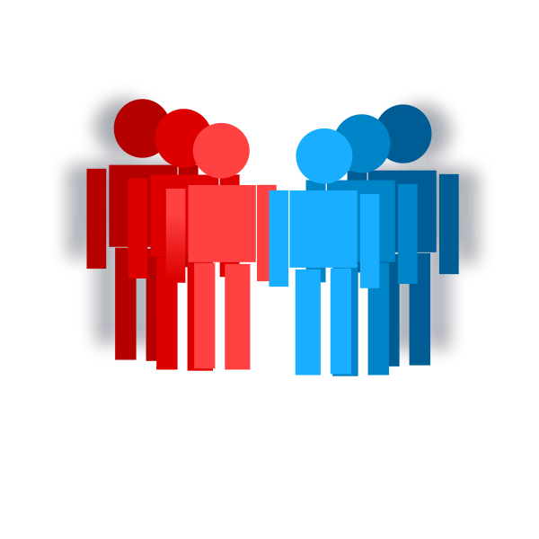 SVG Group of males and females vector drawing
