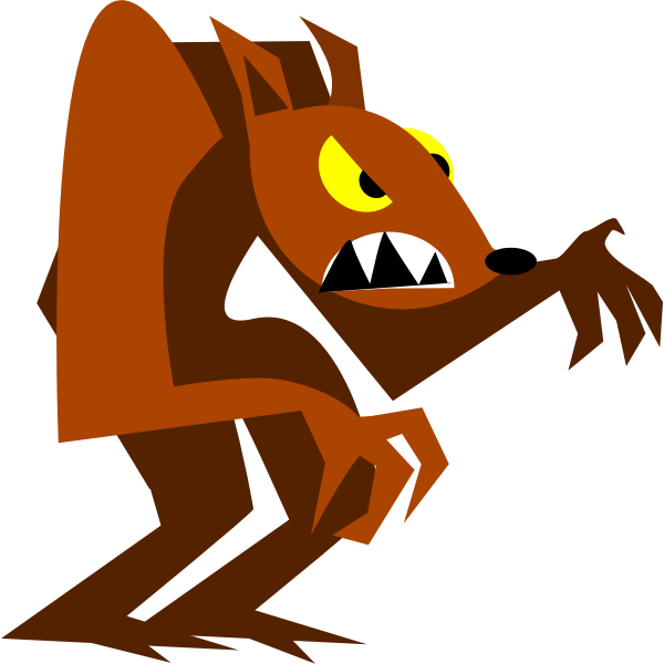 SVG Grumpy cartoon wolf vector image