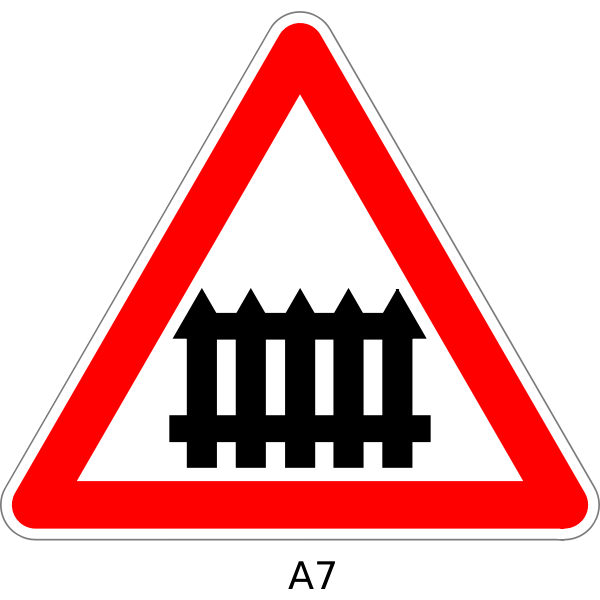SVG Guarded railroad crossing sign