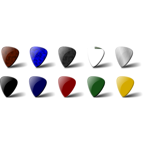 SVG Guitar pick set vector clip art