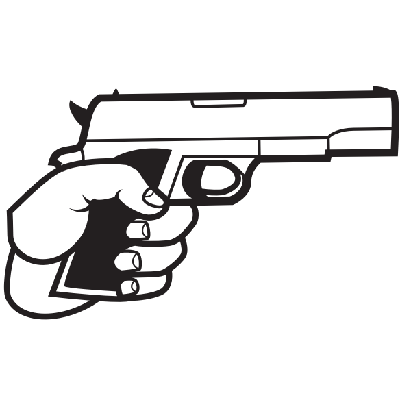 SVG Gun in hand silhouette