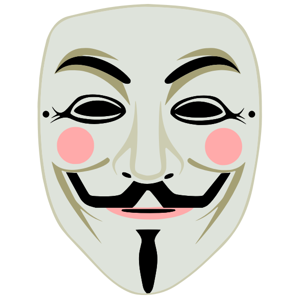 SVG Guy Fawkes mask - anonymous - color