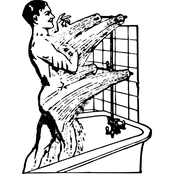 SVG Guy in shower
