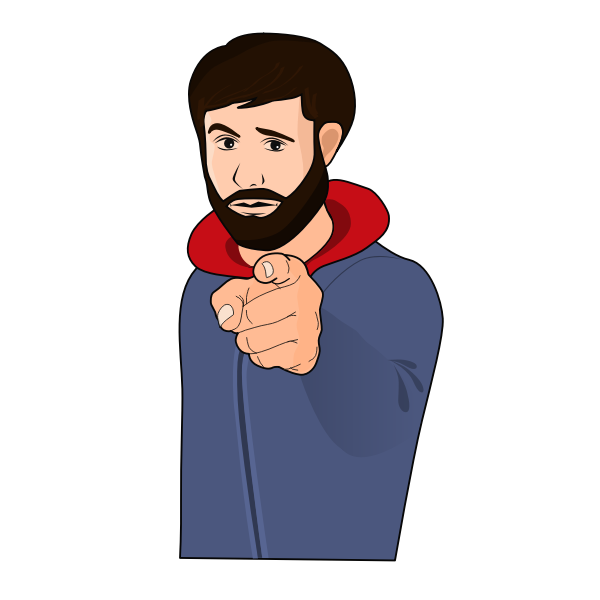 SVG Guy pointing a finger